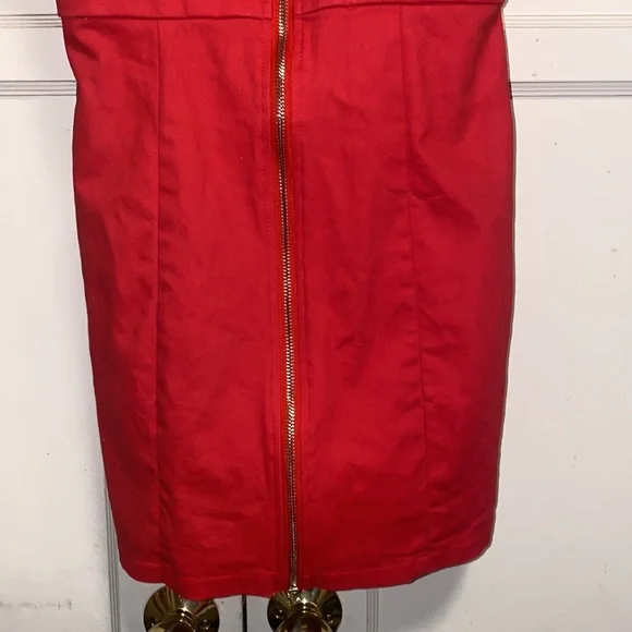 Forever 21 Small Red Zip Up Over Shoulder Red Dress - Picture 7 of 9